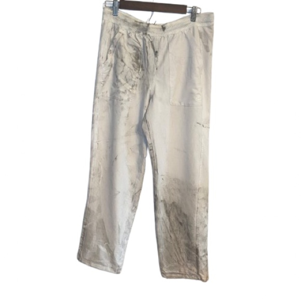 Men's Dickies White Distressed Thrashed Grunge Drawstring Pants
